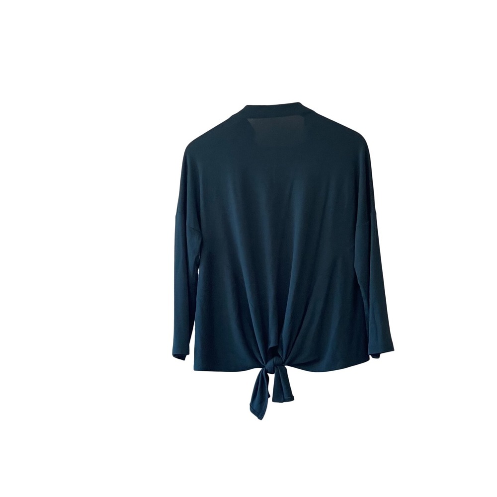 Amour‎ Vert Women's Tie Front Long Sleeve Top Keyhole Back Blouse M Medium